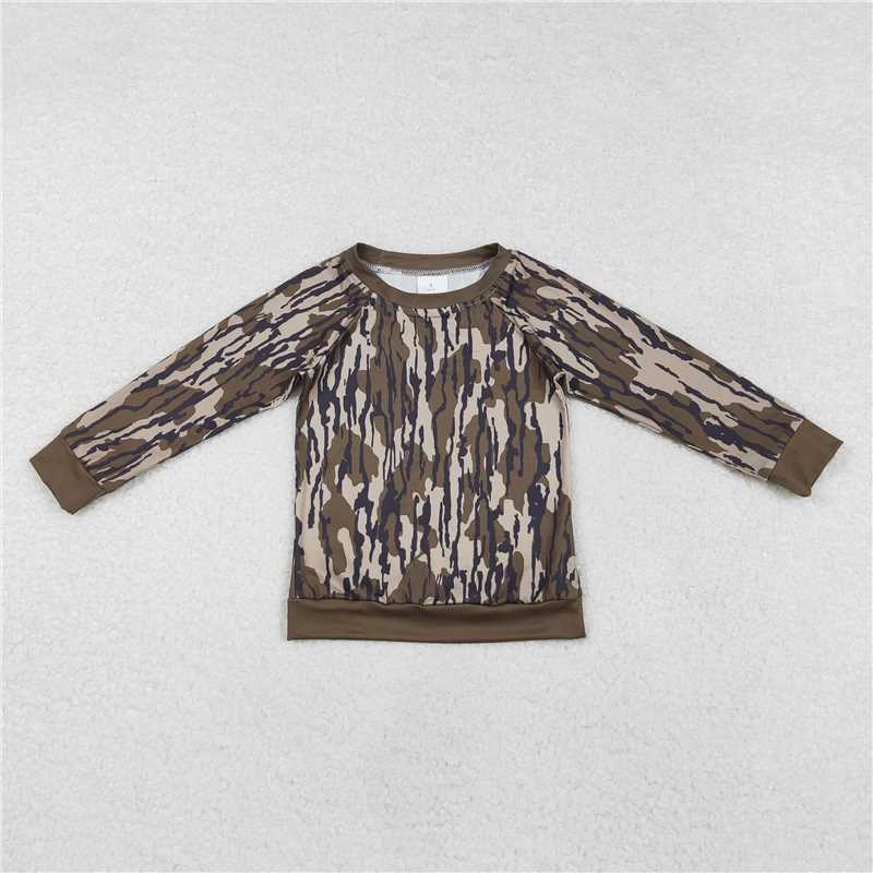 BT0882  Baby Boys Bottomland Camo Long Sleeve Tee Shirts Tops Preorder