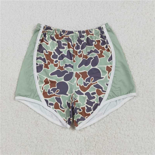 12.23 RTS NO MOQ （In stock）Matching SS0529 Baby Girls Green Camouflage Shorts Bottoms