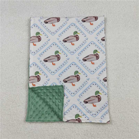 USA Warehouse (IN STOCK) BL0213 Green minky polka dots duck baby kids blankets