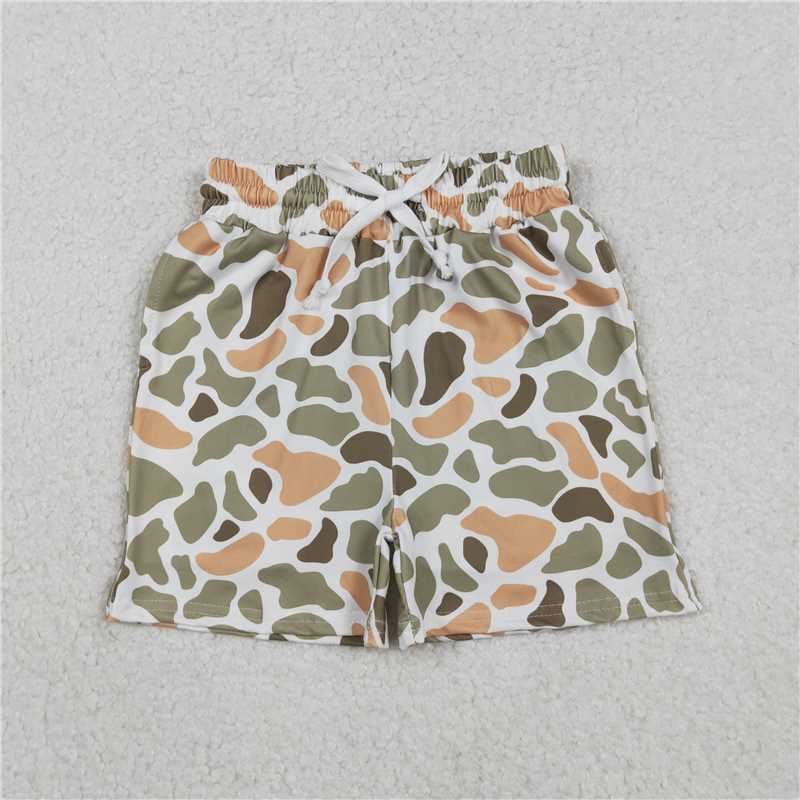 USA Warehouse (IN STOCK) SS0698 Baby Boys Southern Orange Camo Pockets Shorts Bottom