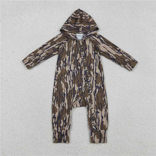 USA Warehouse (IN STOCK) LR2814 Baby Boys Southern Olive Camo Hoodie Two Way Zip Convertible