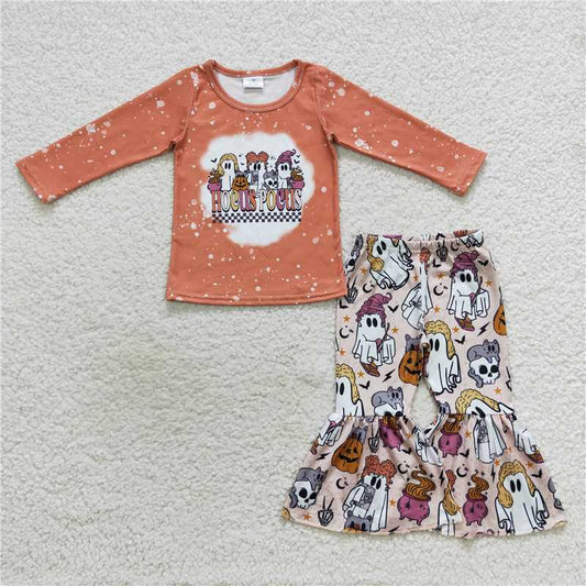 GLP0672Pumpkin ghost witches girls Halloween clothes
