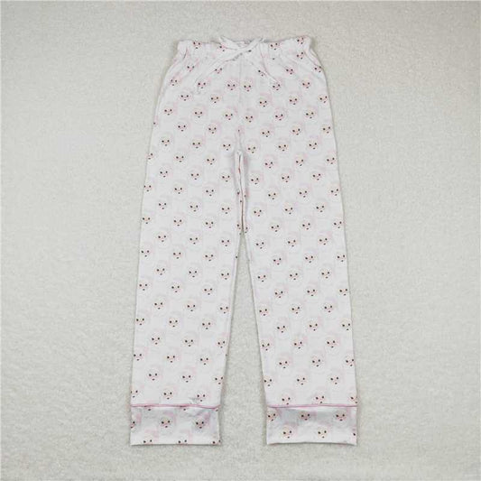 P0269  Adult Women Christmas Santa Pink Color String Pants Pajamas