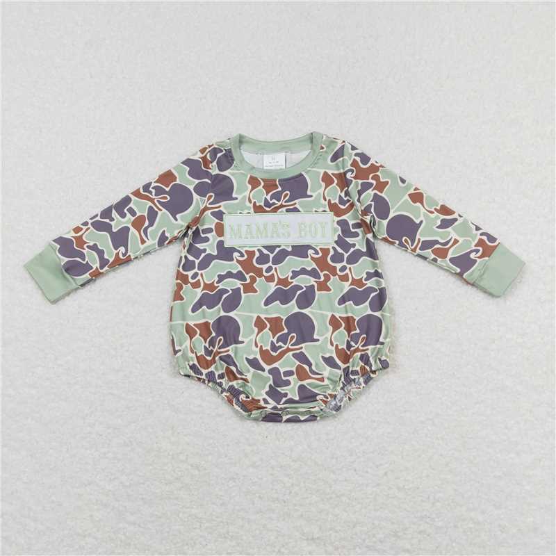 RTS LR0829 mama's boy embroidered camouflage long-sleeved jumpsuit