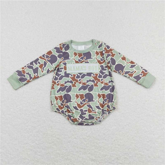 RTS LR0829 mama's boy embroidered camouflage long-sleeved jumpsuit