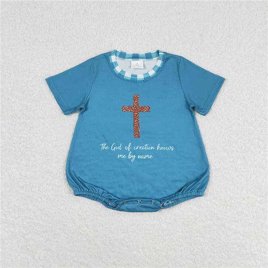 SR1529 Baby Boys Cross Short Sleeve Summer Rompers