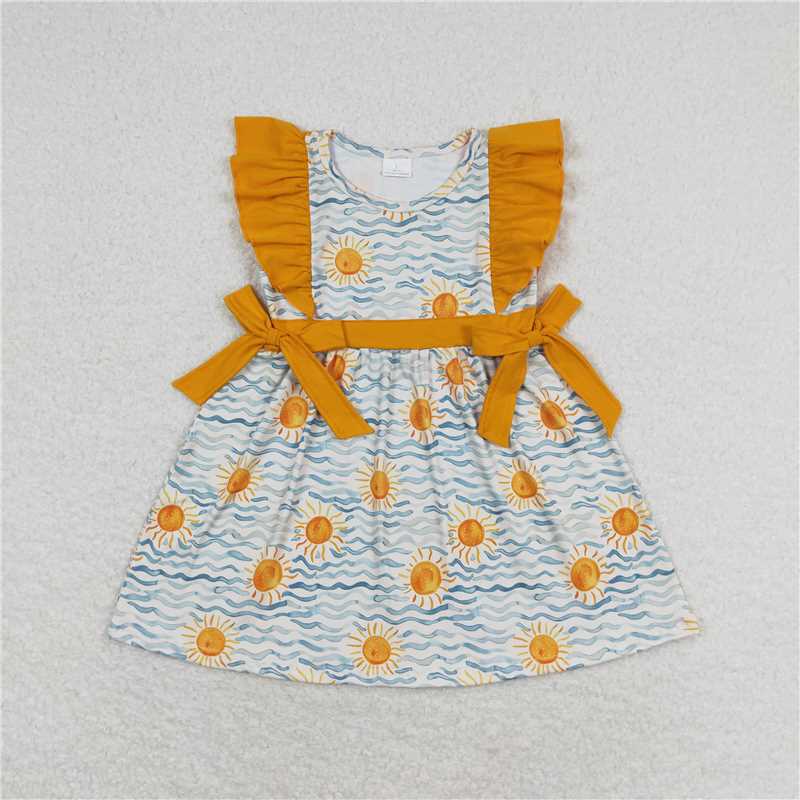 GSD1207  Flutter sleeves sun kids girls summer dresses