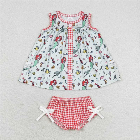 GBO0346  Baby Girls Mermaid Tunic Top Bummies Clothes Sets