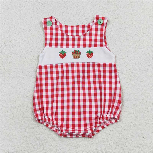 SR1468 Baby Boys Red Strawberry Cake Sibling Brother Rompers Clothes Sets