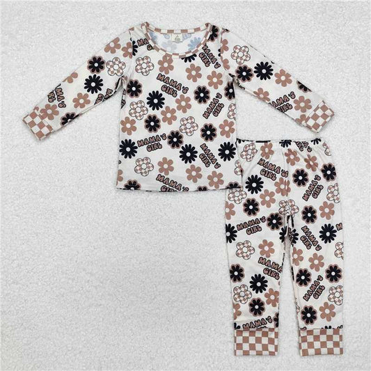 GLP1984Mama's girl floral long sleeves children pajamas