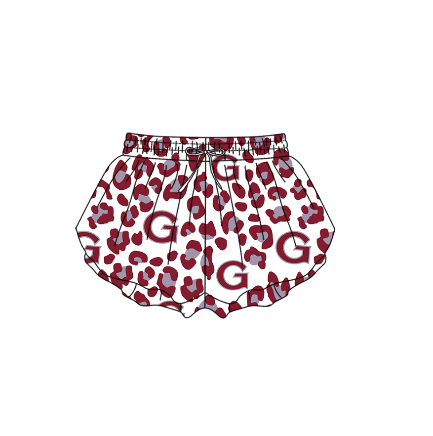 3.6 CUSTOM MOQ 5 Fashion Clothing for Girls Baby Girls Red G Bottom Team Shorts