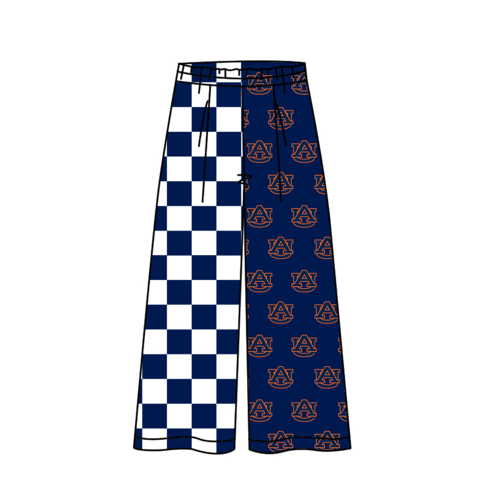 CUSTOM MOQ 5 summer teams Adult Daily Versatile Check Elastic Waist Team Pants