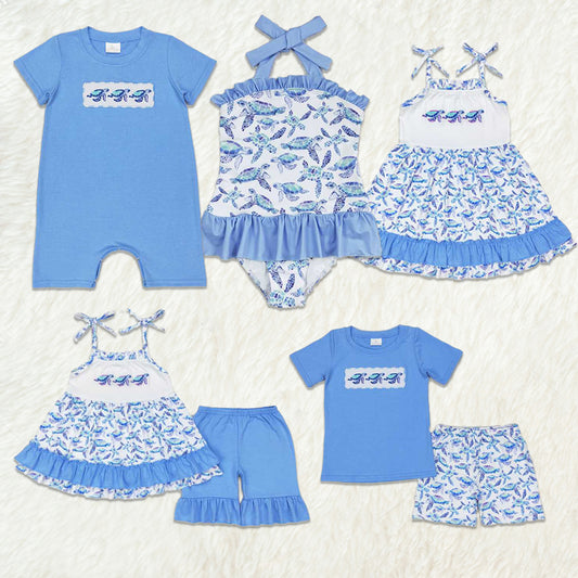 6.07   Boys Summer Clothes Short Sleeves Turtle Top Shorts Set Cute And Comfortable Clothing for Boys Ideal for Warm Weather