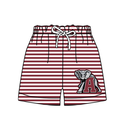 CUSTOM MOQ 5 Kids Clothing for Girls Baby Girls Red Elephant A Stripe Bottom Team Shorts