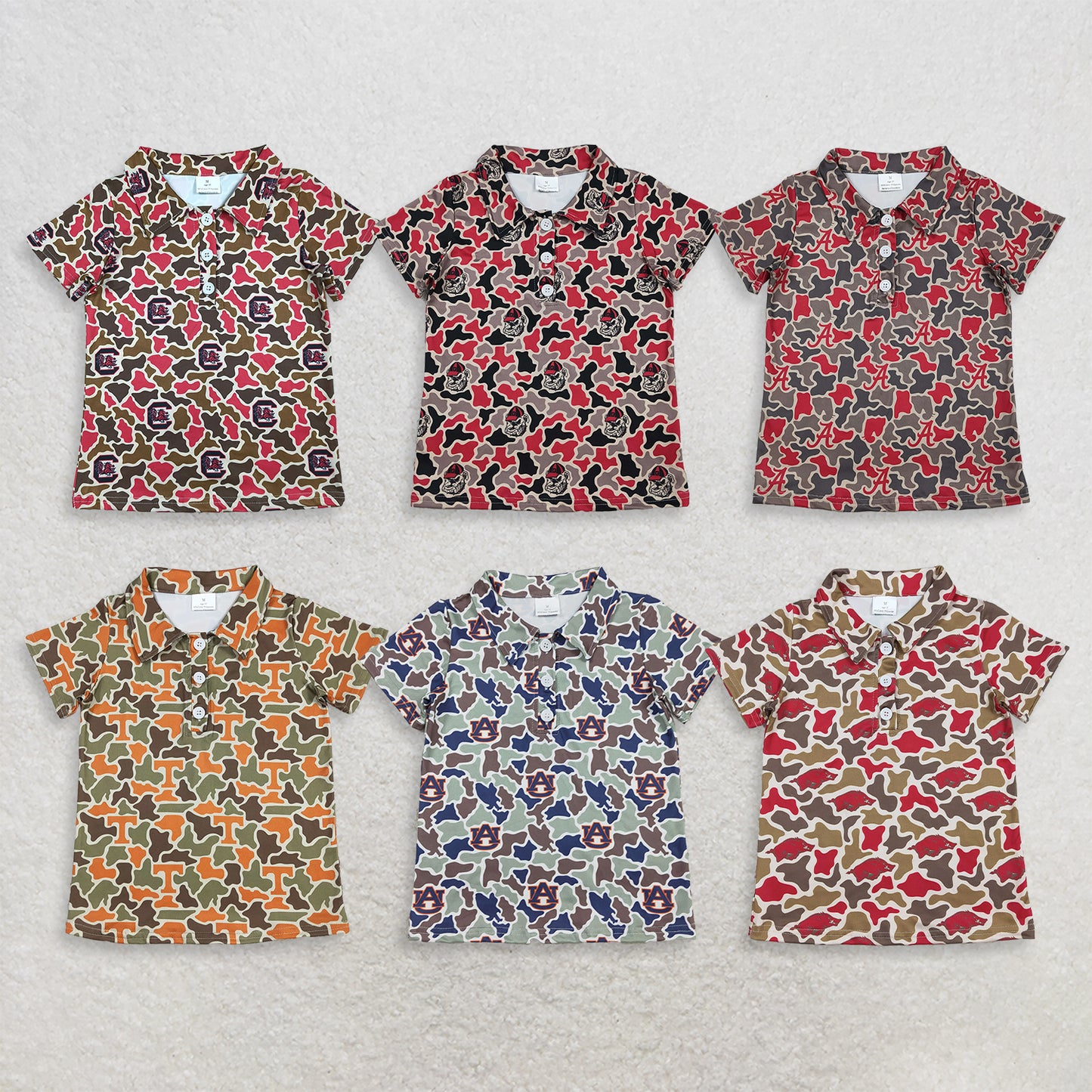 RTS Sibling Short sleeves camo kids boys team polo shirt
