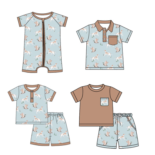 Boys Khaki Pocket Top Dog Duck Hunting Shorts - Youth Hunting Clothing Set