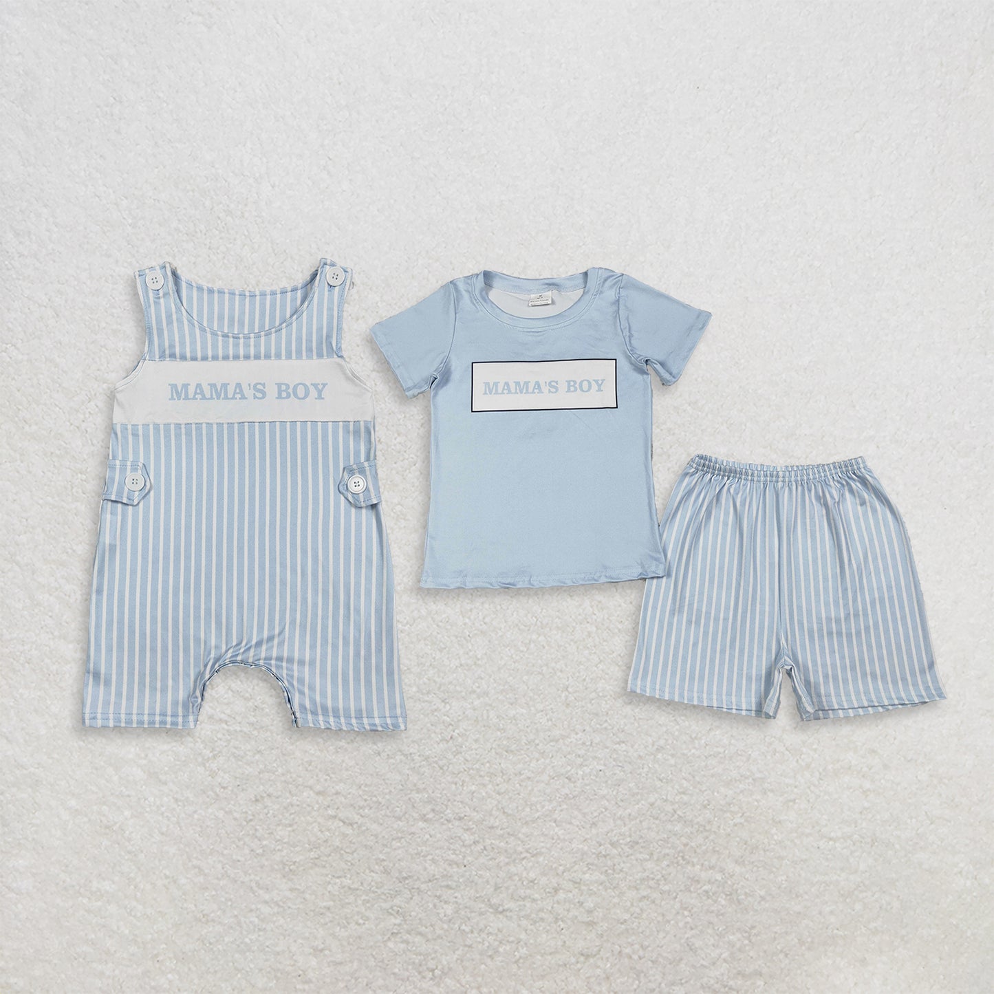 RTS Sibling Short sleeves mama's boy top stripe shorts kids outfits and romper