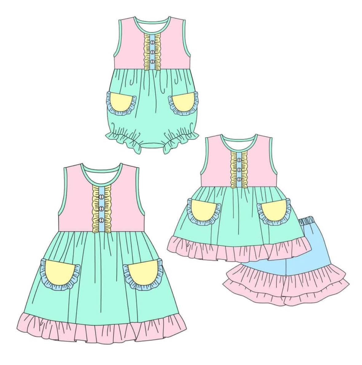 baby girl clothes sleeveless shorts