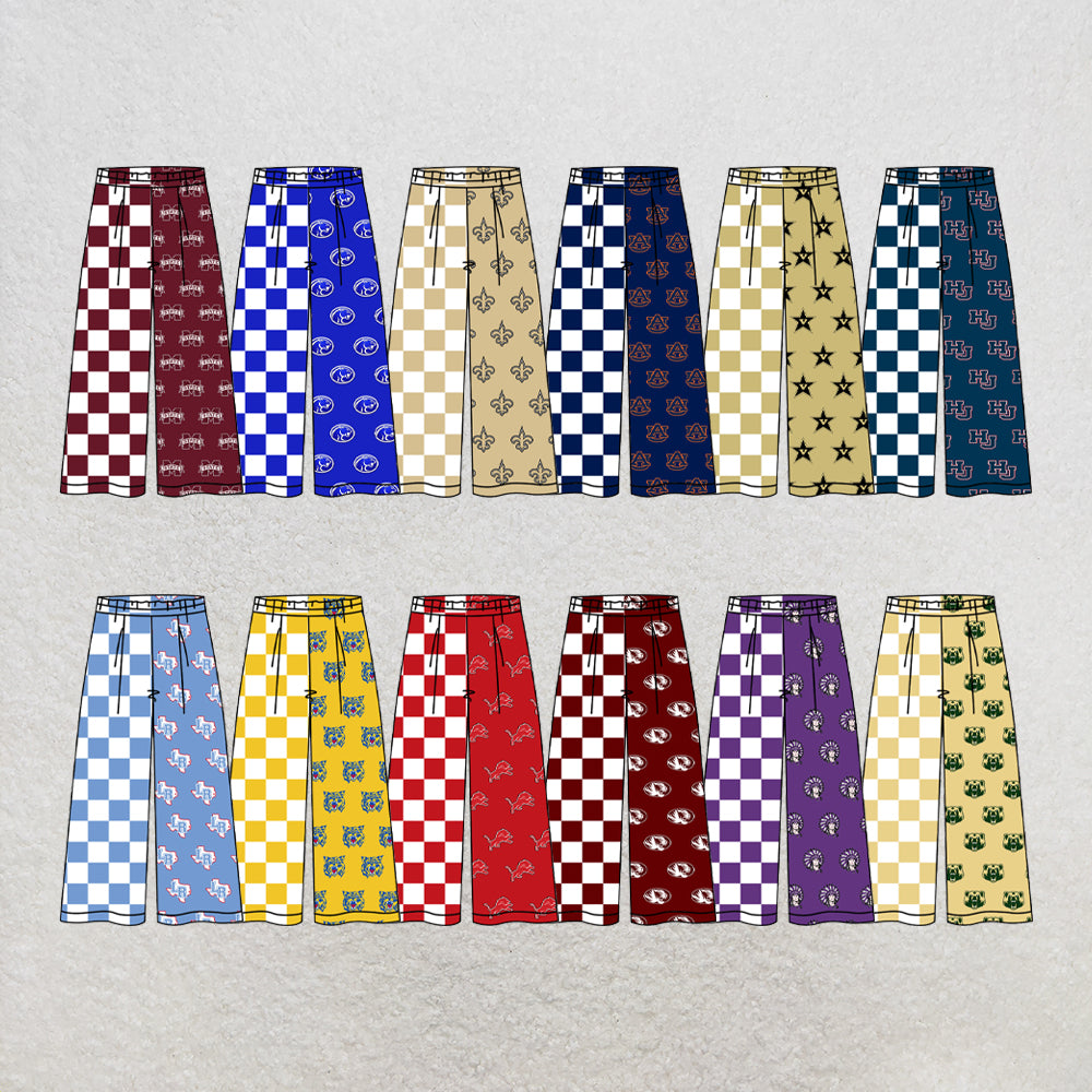 CUSTOM MOQ 5 summer teams Adult Daily Versatile Check Elastic Waist Team Pants