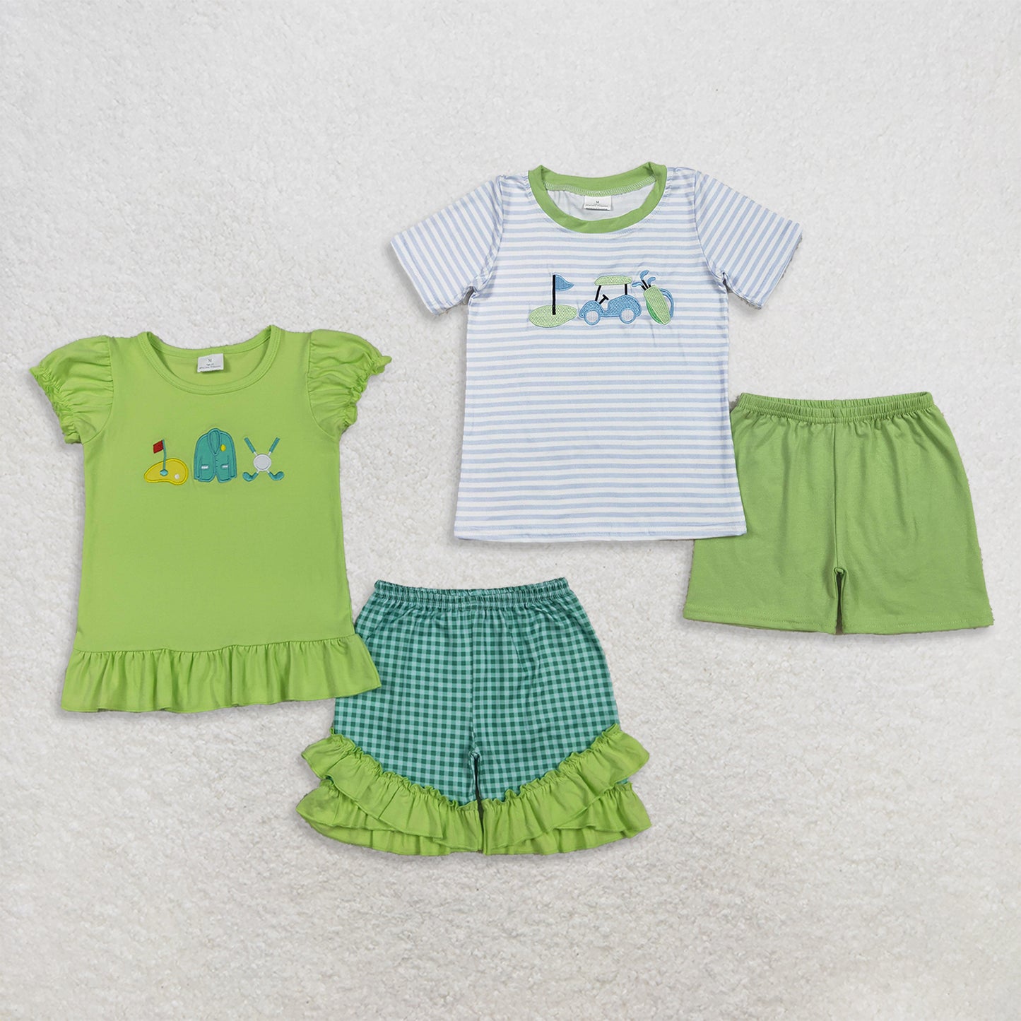 RTS Sibling Stripe golf top top green shorts kids boys and girls clothing  Reviews