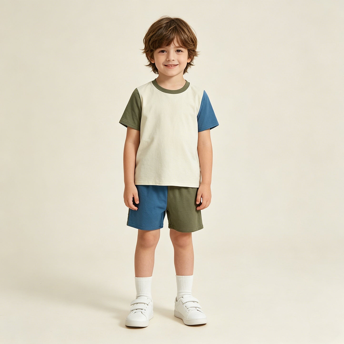 BSSO1976 RTS NO MOQ （In stock ）Cotton short sleeves top shorts kids boys summer outfits