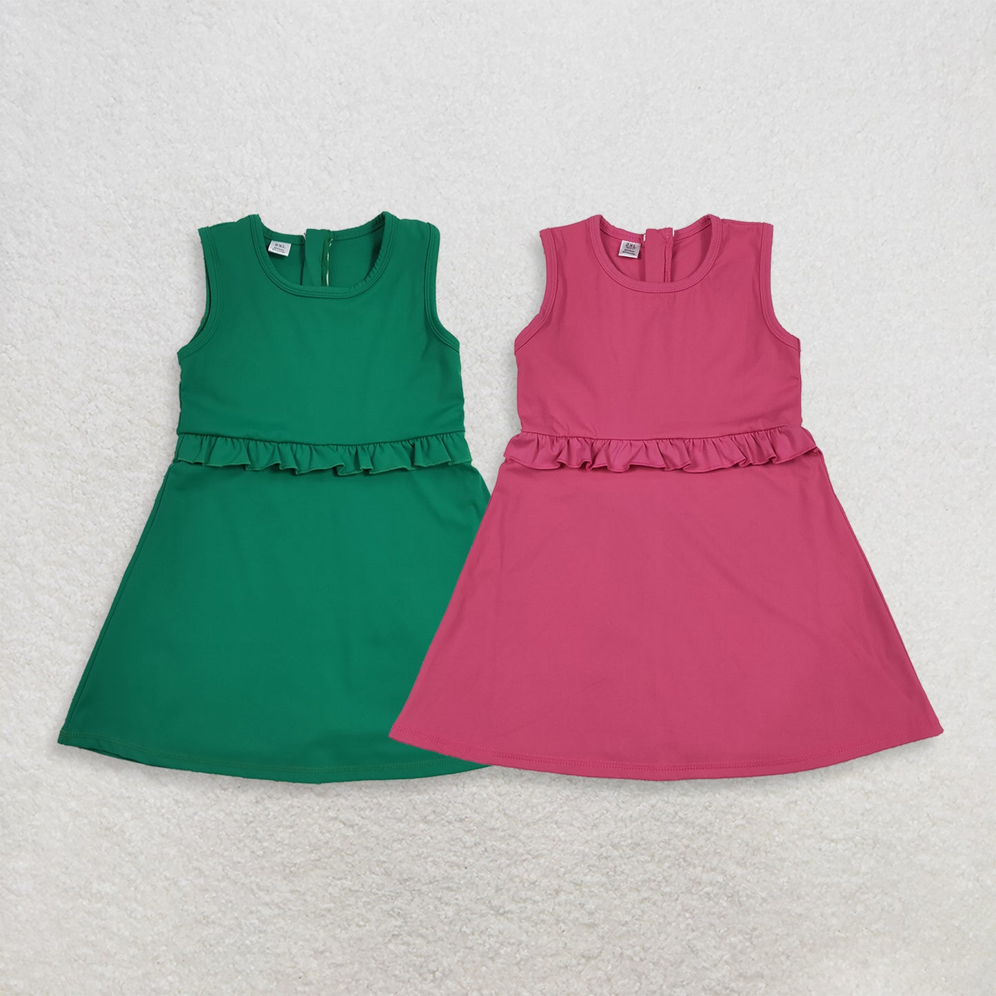 RTS Sibling Sleeveless ruffle kids girls athletic dresses