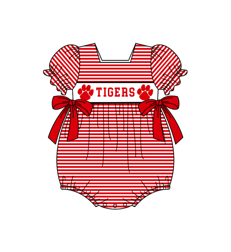 CUSTOM MOQ 5 Sibling Boys Baby Girls Red Stripe Top Ruffles Shorts Clothes Set Knee Length Dress Rompers