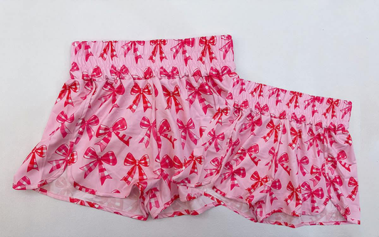 4.11 Pre order Adult Baby Girl Clothing Yoga Bowknot Pink Summer Shorts