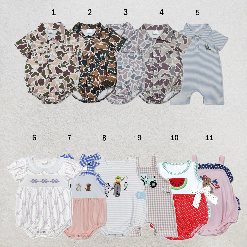 USA Warehouse (IN STOCK) Sibling Summer Baby Boy and Girl Printed Rompers Collection