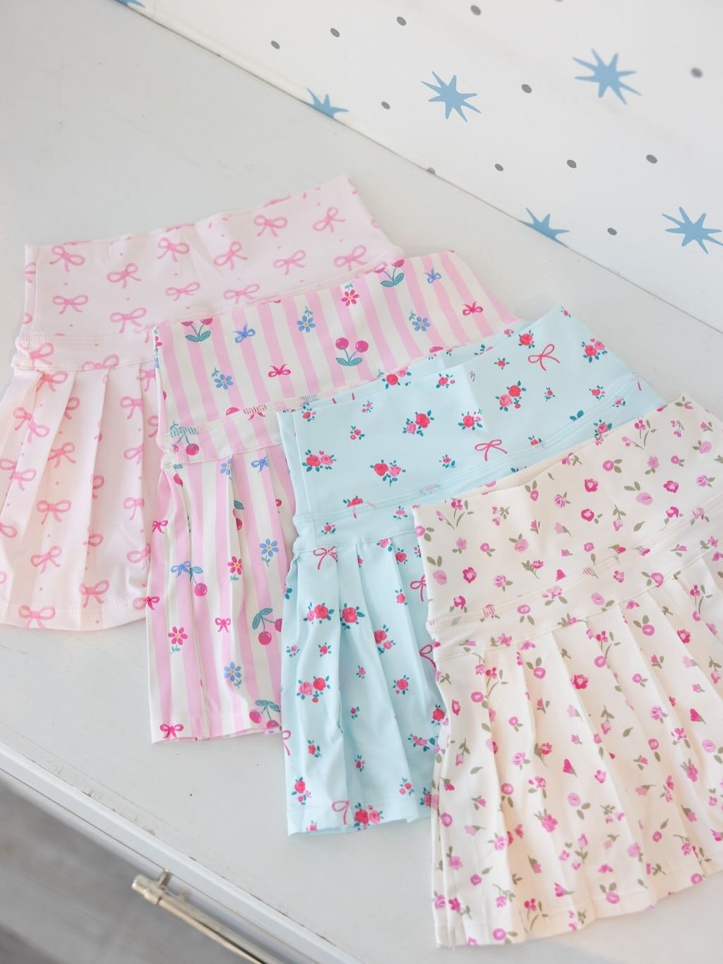5.9 Pre order No Moq  Baby Girls Floral Bow Casual Yoga Skirt