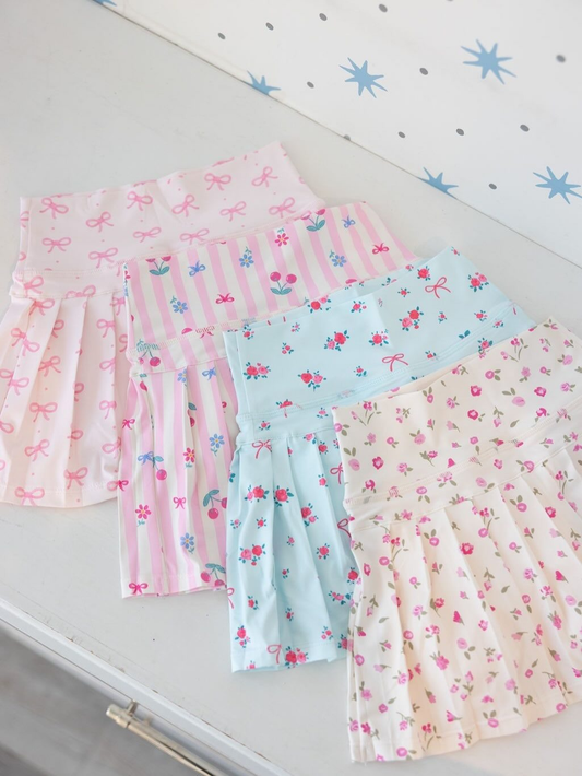 5.9 Pre order No Moq  Baby Girls Floral Bow Casual Yoga Skirt