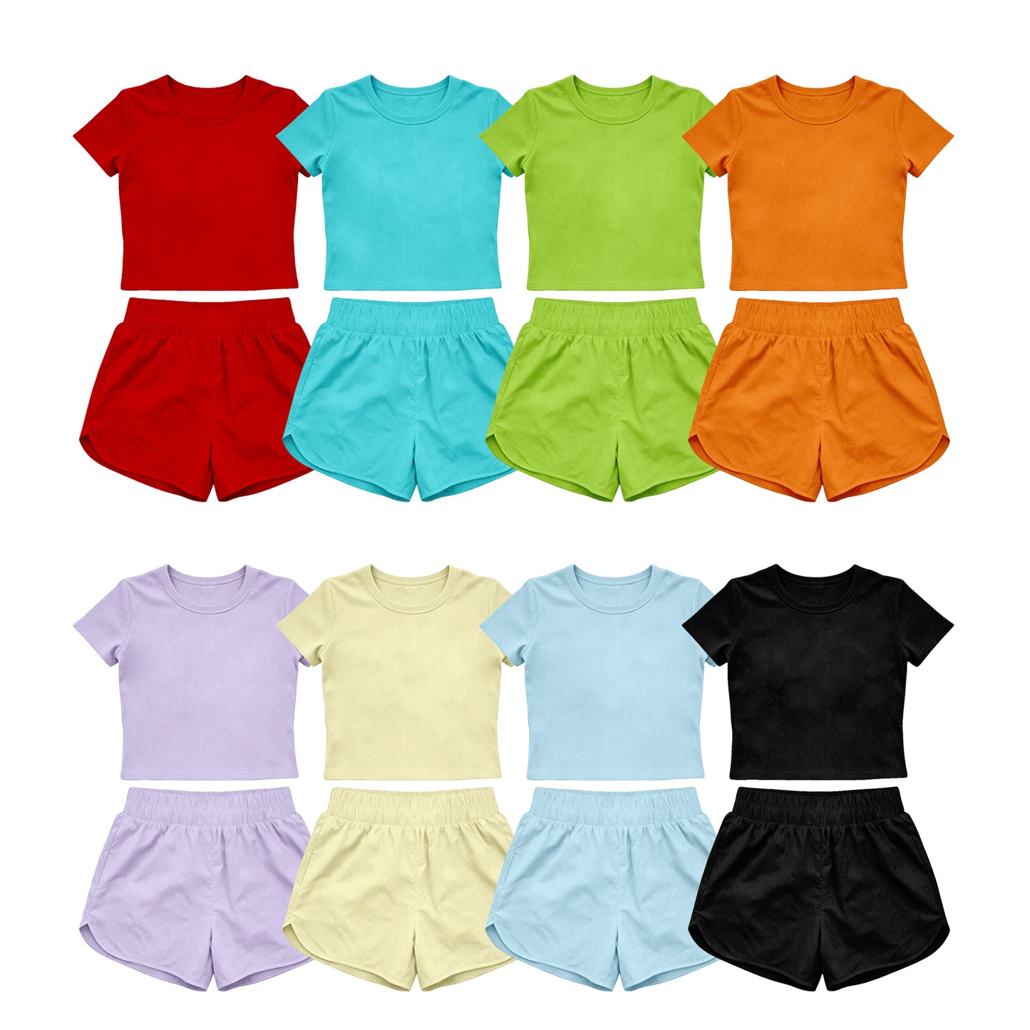 4.15 Pre order No Moq Baby Girls Short Sleeve Top Sport Short Yoga Active Clothes Sets