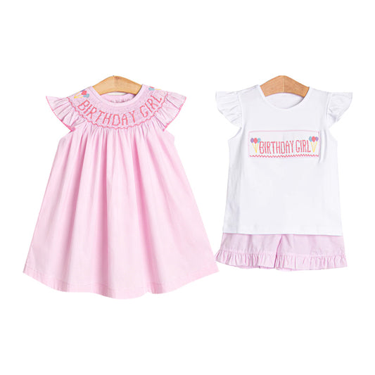 4.29 Pre order No Moq Baby Girls Cute Pink Flutter Sleeve Top Ruffle Shorts Set Pink Knee Length Dresses