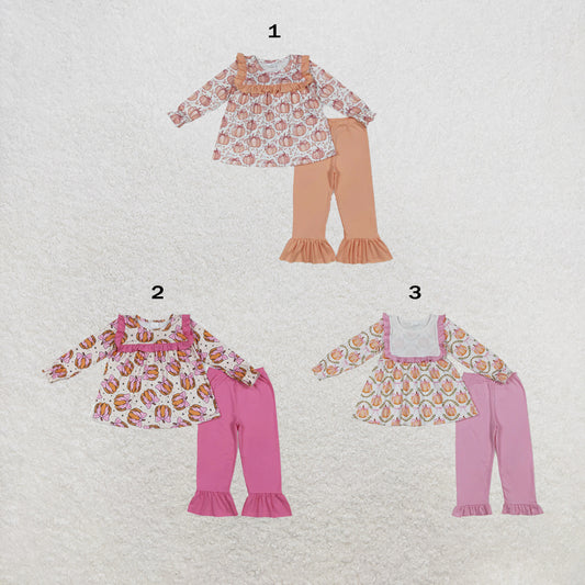 RTS Sibling Long sleeves pumpkin tunic pants girls fall clothes