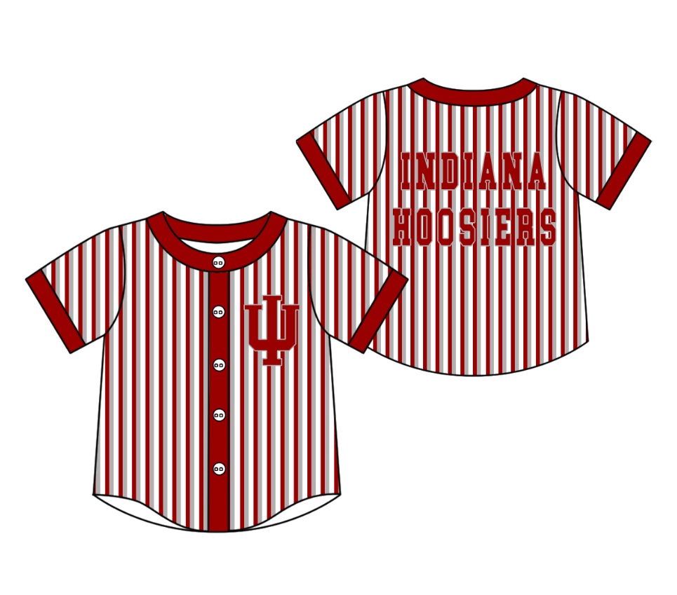 3.5 CUSTOM MOQ 5 Cute Kids Clothing Baby Kids Red Gray Stripe Short Sleeve Team T-shirts Top