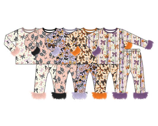 5.13 Pre order No Moq  Baby Girl Bow-Trimmed Long-Sleeved Pants Set