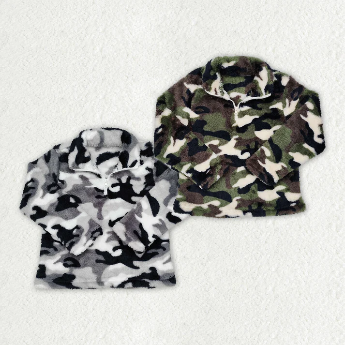 Brother Baby Boys Fall Camouflage Zip Pullovers Tee Tops