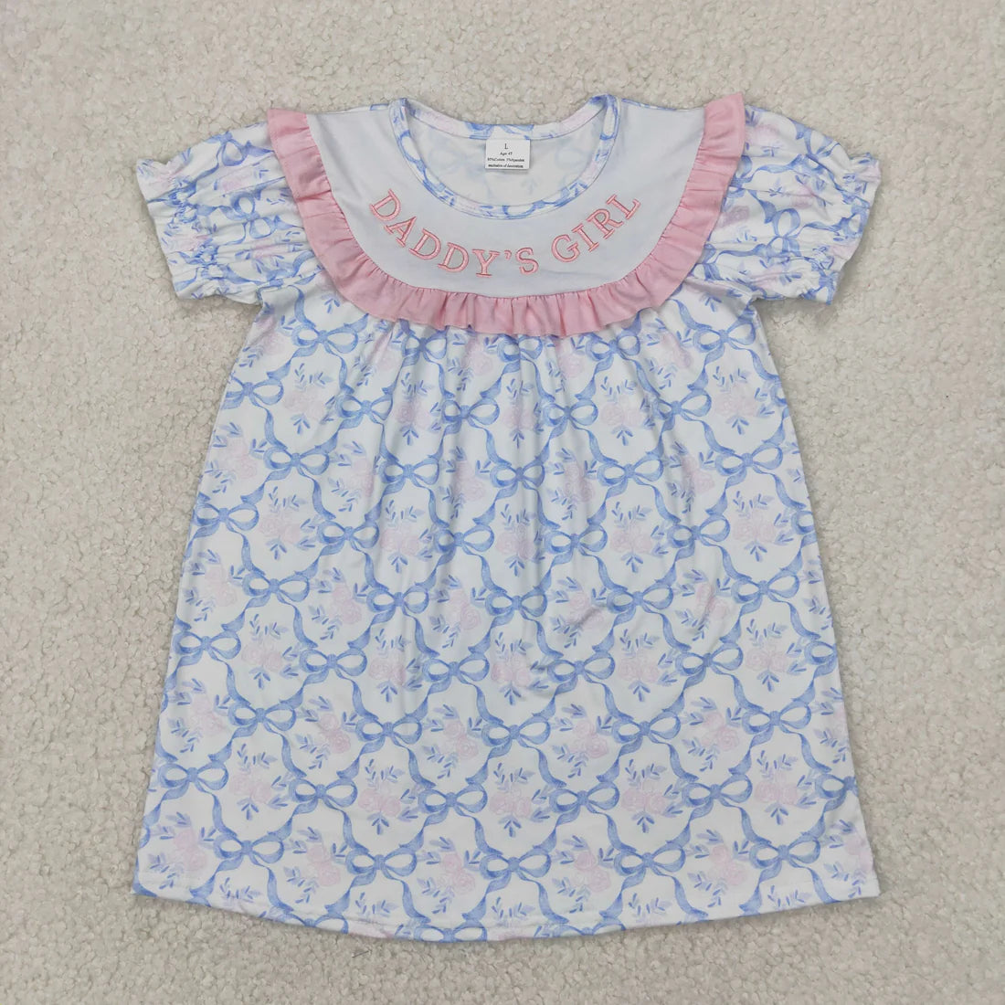 11.10 RTS Sibling Baby Girls Blue Flowers Bows Tunic Ruffle Shorts Clothes Sets Rompers