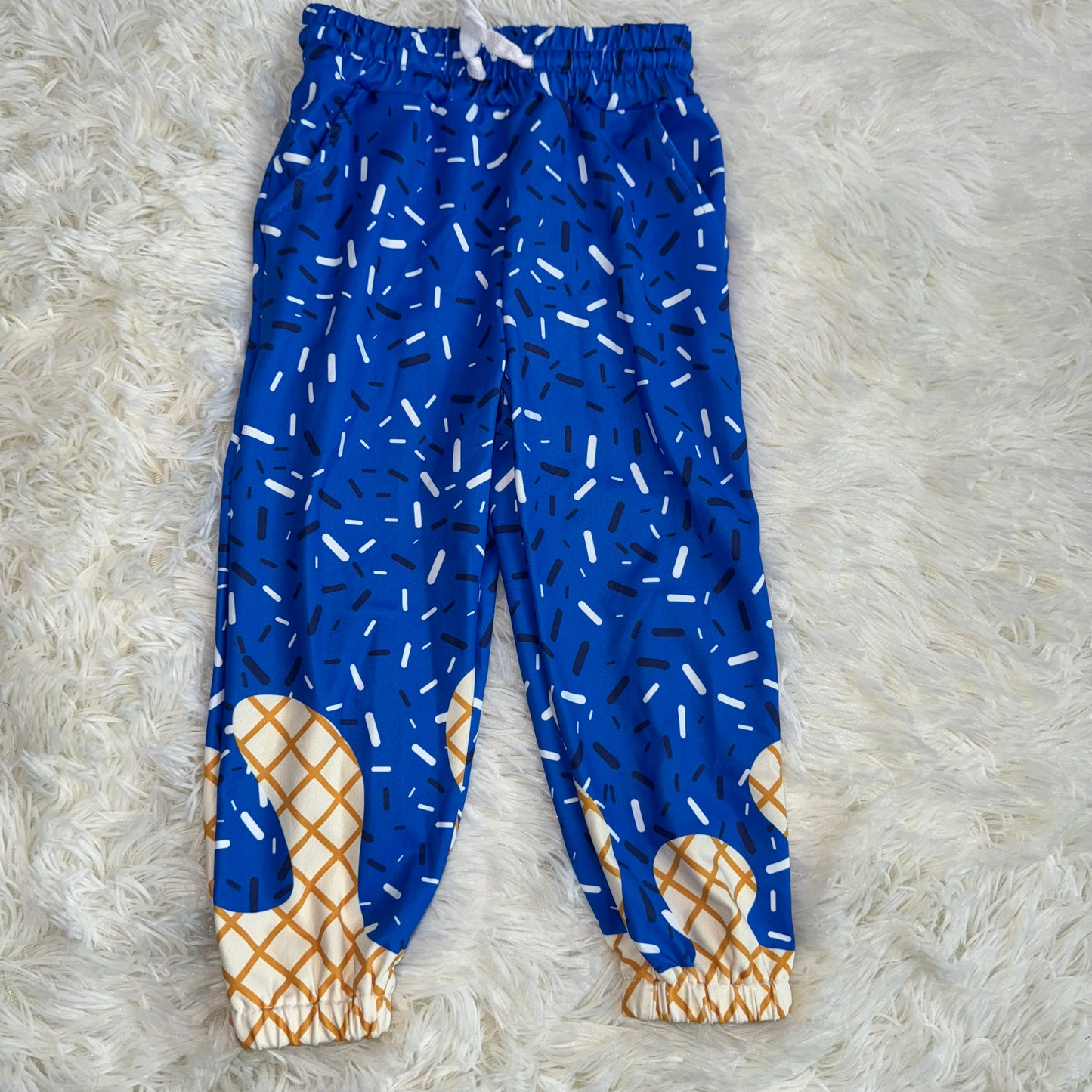 11.12 RST P0818 Baby Girls Hot Blue Sprinkles Drip Team Pockets Yoga Active Pants
