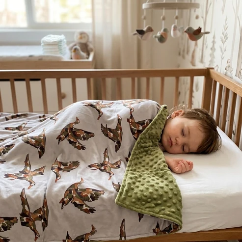 BL0288 RTS NO MOQ （In stock）Baby Boys Camo Ducks Hunting Blankets