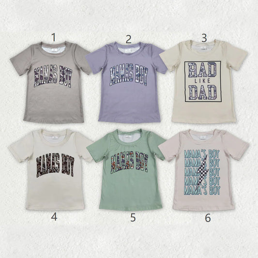 12.20 RST Sibling Baby Boys Short Sleeves Camo Mama's Boy Tee Shirts Tops