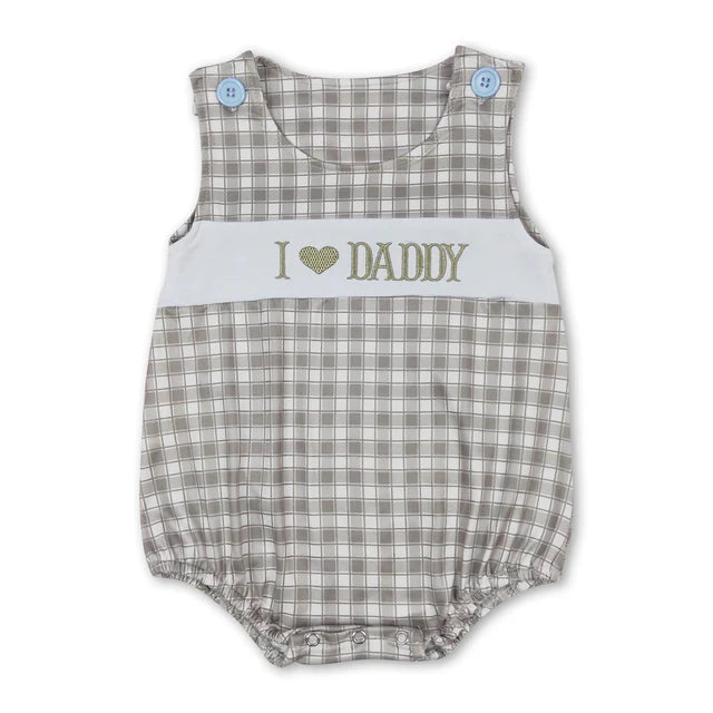 RTS Sibling Light blue daddy's boy plaid shorts boys clothing and romper