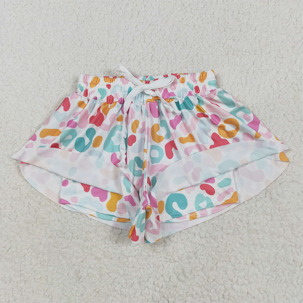 USA Shop (in stock) SS0592 RTS NO MOQ Baby Girls Summer Shorts Baby Girls Pink Blue Leopard Summer Shorts Bottoms