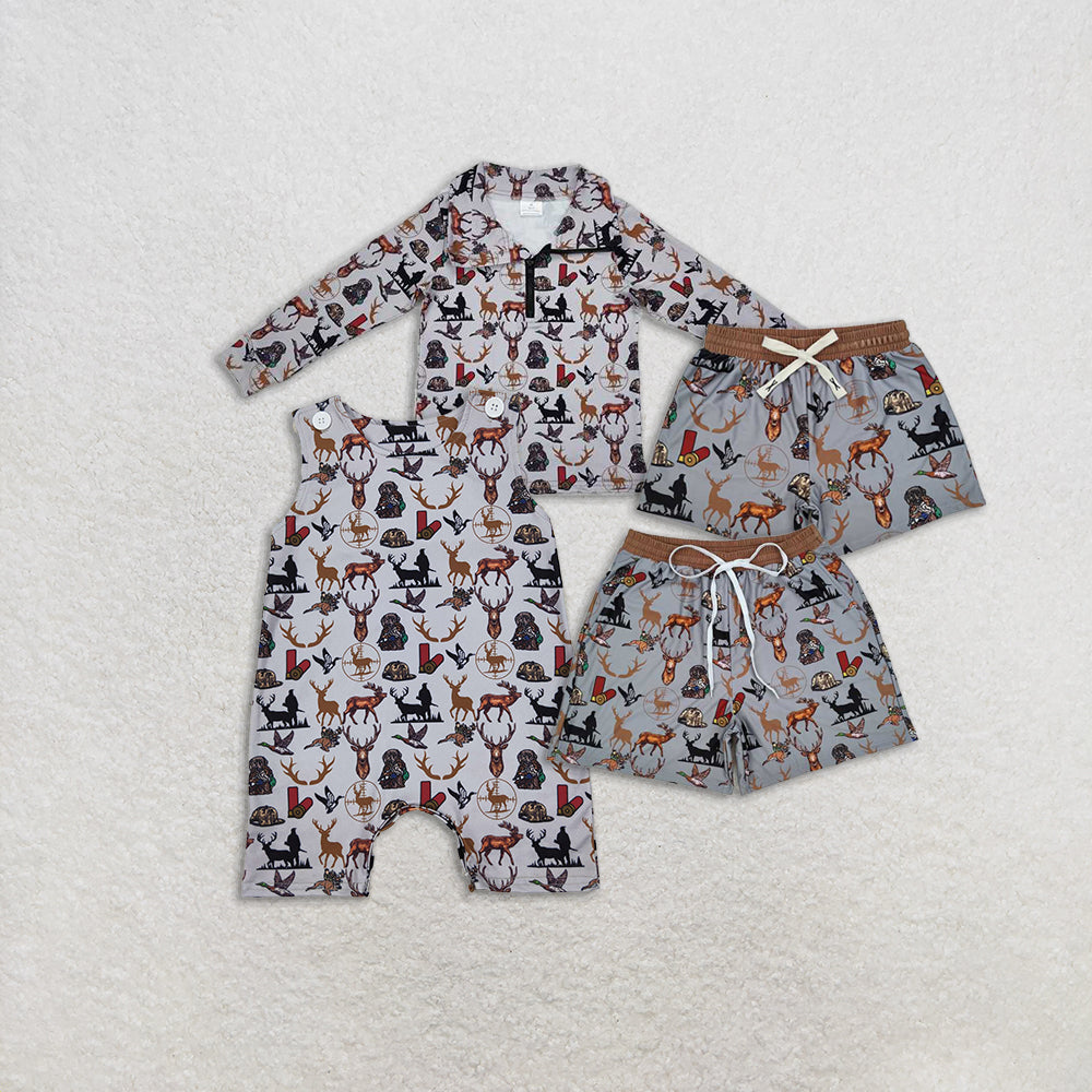 4.24 RTS NO MOQ Kids Boys Summer Swim Trunks Duck Deer Dog Patterned Briefs for Boys Summer Beachwear