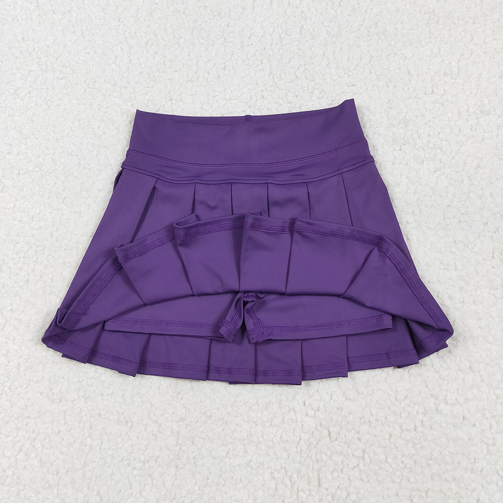 8.01   GLK0086RTS NO MOQ Baby Girls Summer Yoga Skirt Baby Girls Purple Yoga Active Wear Skirt