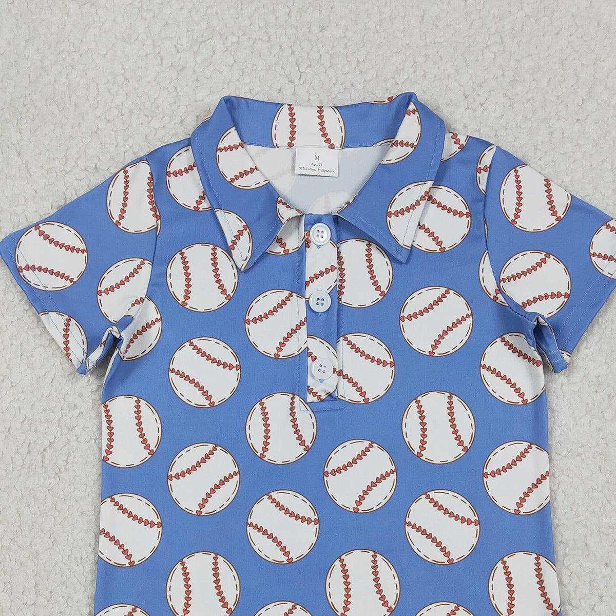 12.19 RTS NO MOQ （In stock）BT1578 Baby Boys Baseballs Team Button Polo Shirts Top