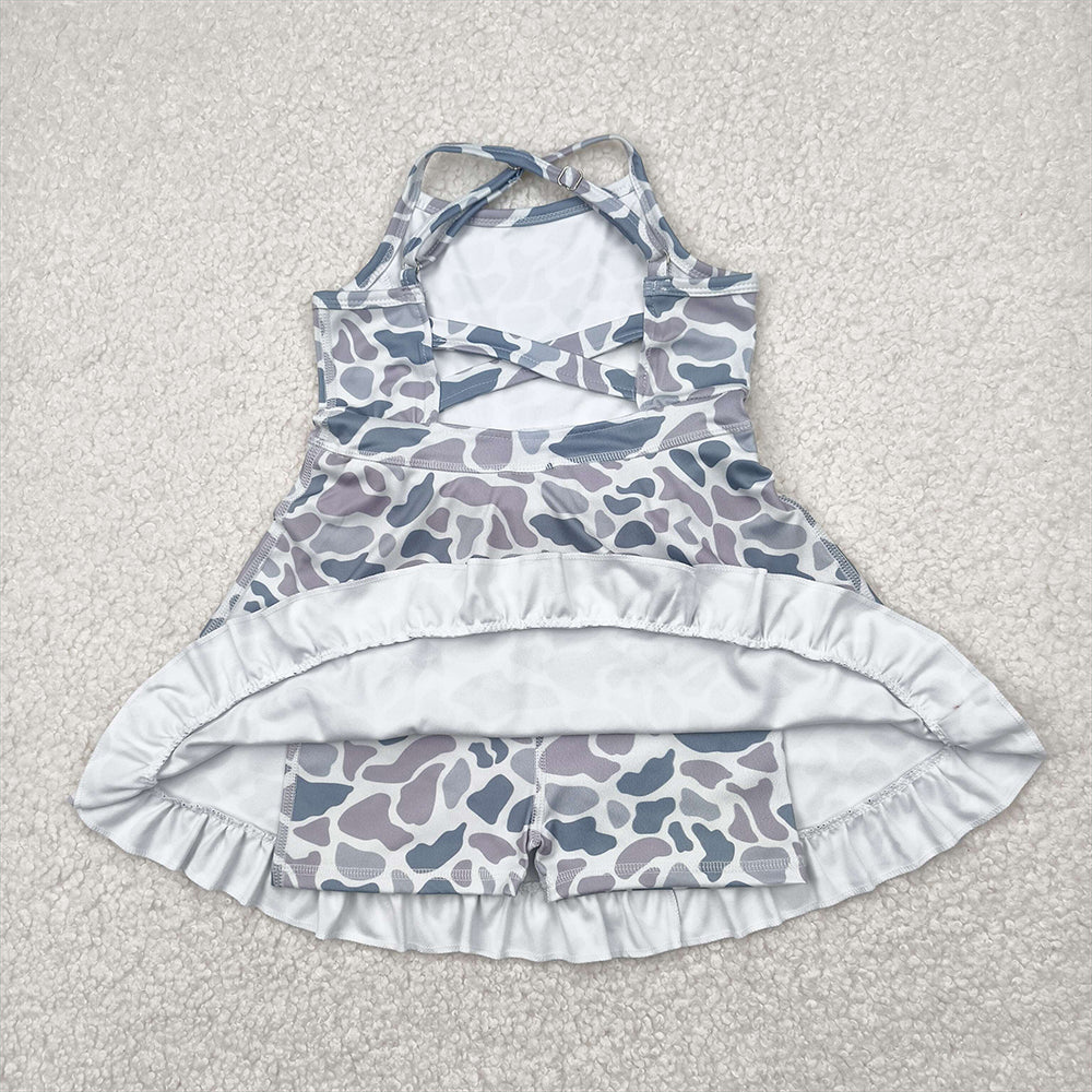 USA Shop (in stock) GSD2308  Baby Girls Summer Dress baby girl clothes yoga camouflage sleeveless dress