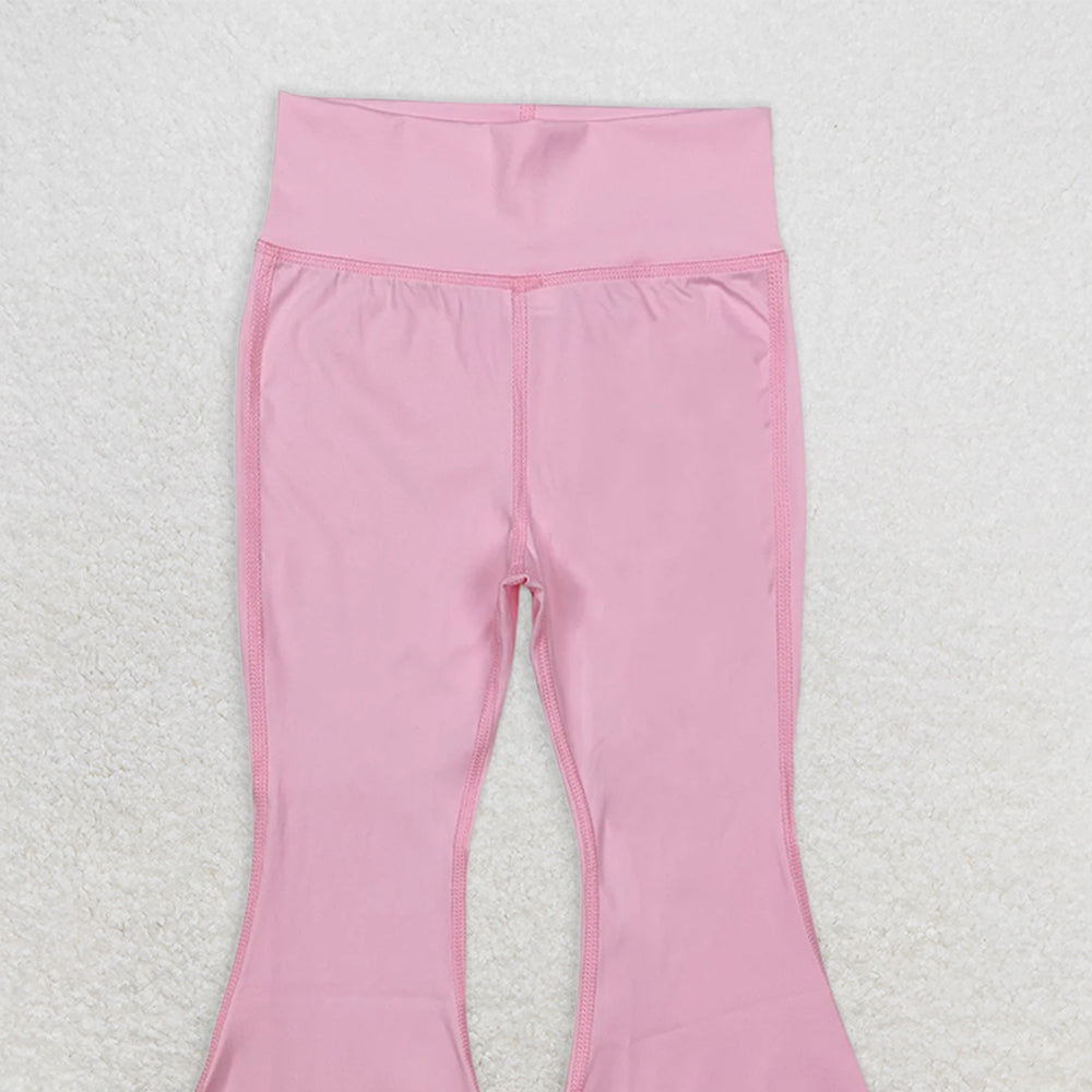 P0576RTS NO MOQ Baby Girls Yoga Pants Light pink yoga suit trousers