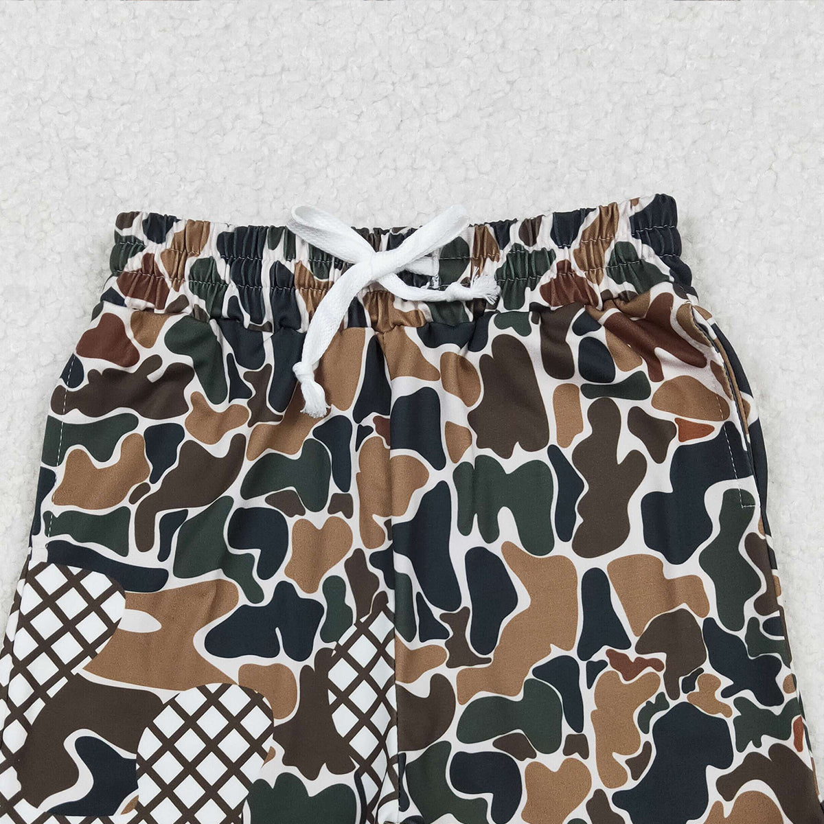 10.27 RTS NO MOQ （In stock）SS0651 Baby Boys Summer Shorts Baby Boys Dark Green Camo Drip Southern Team Shorts Bottom