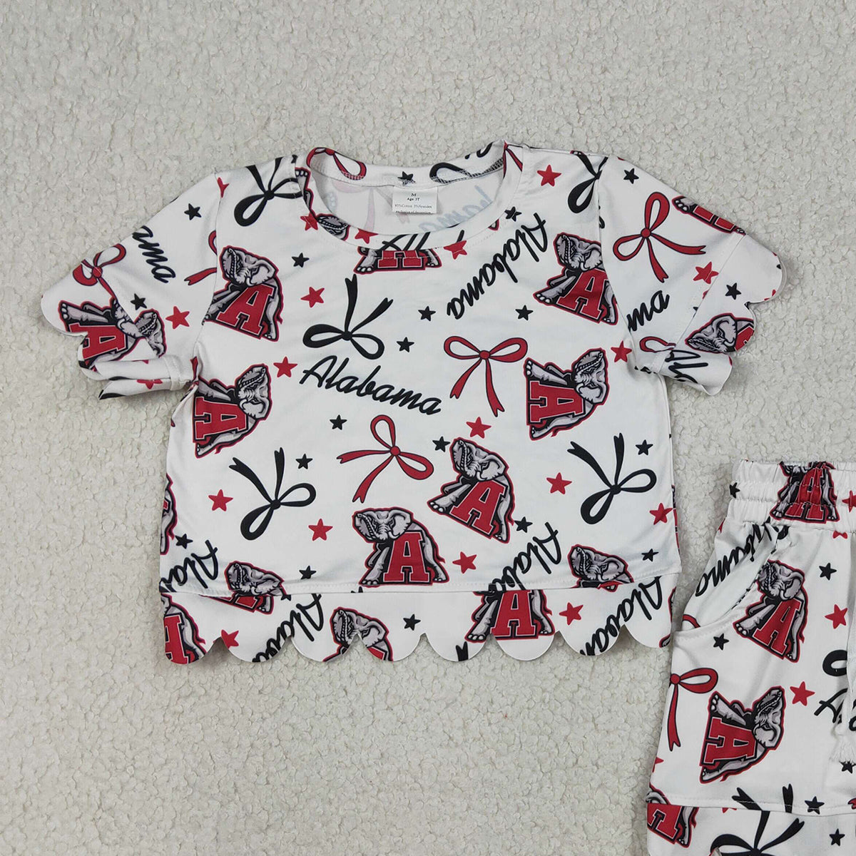 4.1 GSSO3253 RTS NO MOQ （In stock ）Short sleeves plaid dog football top shorts kids team outfits